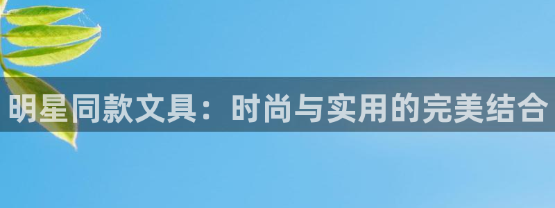 彩名堂预测网站：明星同款文具：时尚与实用